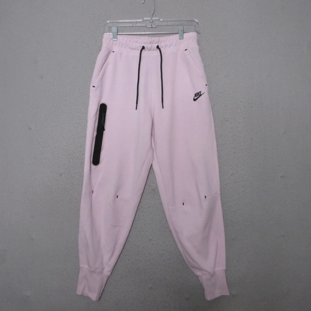 Nike Tech Fleece Joggers Sweatpants Pink Small Pull On Comfort Cozy Travel Gorp